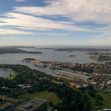 The estuary mouth of the Parramatta River and the entrance to
Sydney's harbour