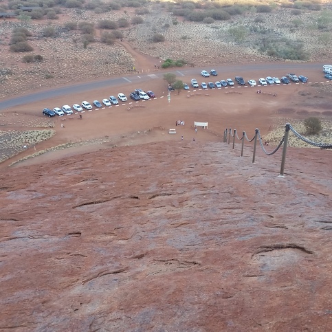 Handrail for the climb of Uluru