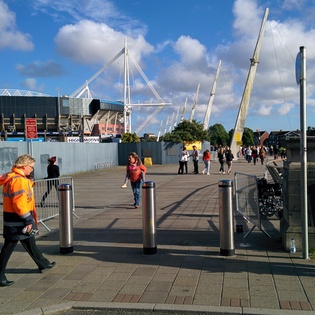One Direction fans on their way to Cardiff stadium
