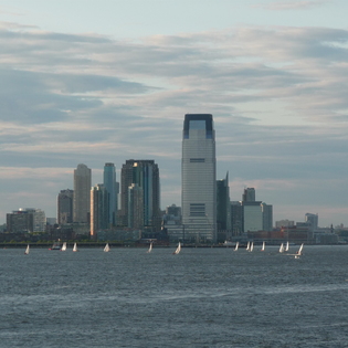 View from the Staten Island Ferries to Downtown Manhattan