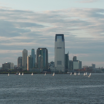 View from the Staten Island Ferries to Downtown Manhattan