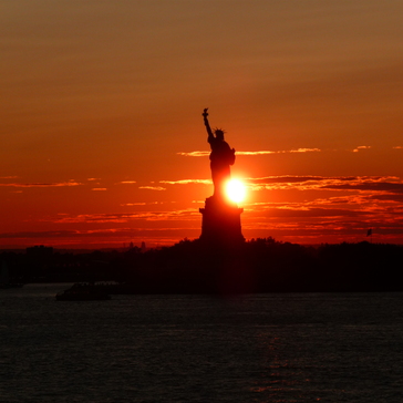 View from the Staten Island Ferries to the Statue of Liberty